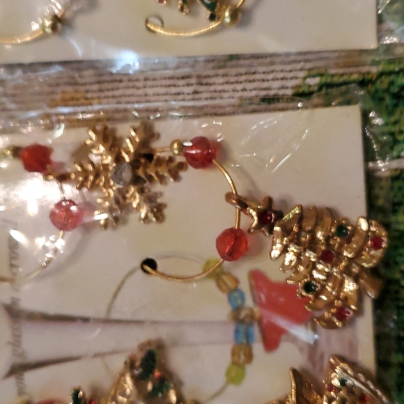 Vintage 90s New 2 set wine glass charms 8 pcs - Picture 4 of 8